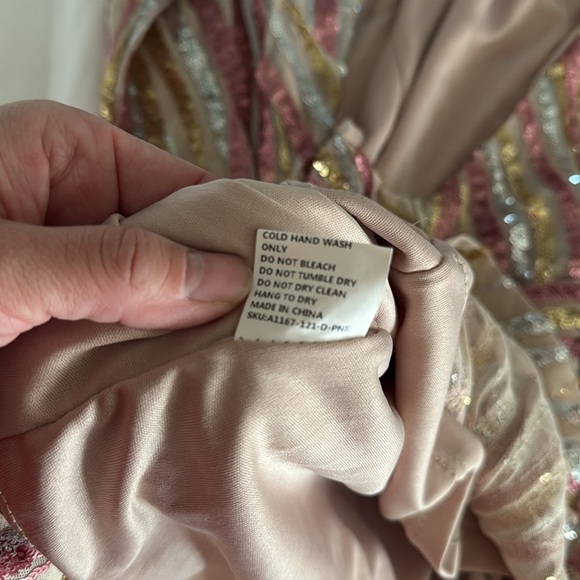 Sage and Paige Sequence long-sleeve, backless dress,pink - Picture 6 of 6